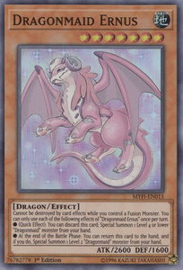 Dragonmaid Ernus - Mystic Fighters (MYFI) #MYFI-EN015 - Super Rare YuGiOh Trading Card
