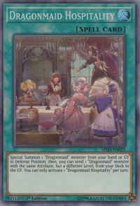Dragonmaid Hospitality - Mystic Fighters (MYFI) #MYFI-EN023 - Super Rare YuGiOh Trading Card