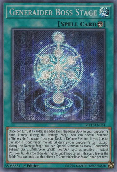 Generaider Boss Stage trading card from Mystic Fighters Generaider Boss Stage - Mystic Fighters YuGiOh trading card