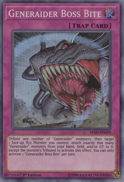 Generaider Boss Bite trading card from Mystic Fighters Generaider Boss Bite - Mystic Fighters YuGiOh trading card