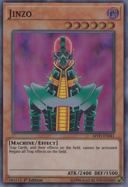 Jinzo trading card from Mystic Fighters Jinzo - Mystic Fighters YuGiOh trading card