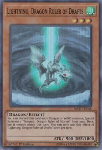 Lightning, Dragon Ruler of Drafts - Mystic Fighters (MYFI) #MYFI-EN046 - Super Rare YuGiOh Trading Card