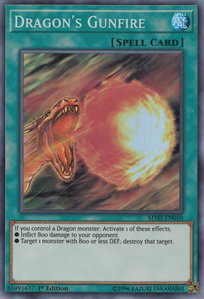 Dragon's Gunfire - Mystic Fighters (MYFI) #MYFI-EN050 - Super Rare YuGiOh Trading Card