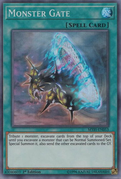 Monster Gate trading card from Mystic Fighters Monster Gate - Mystic Fighters YuGiOh trading card