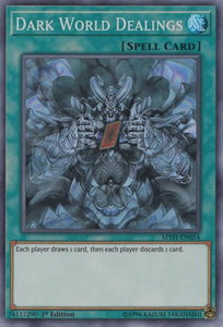 Dark World Dealings - Mystic Fighters (MYFI) #MYFI-EN054 - Super Rare YuGiOh Trading Card