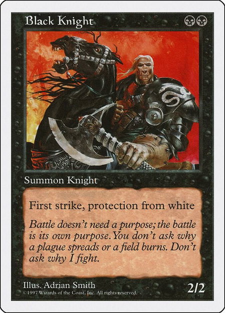Black Knight - Fifth Edition Magic: The Gathering trading card