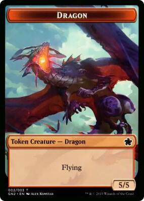 Dragon (002) // Zombie Double-Sided Token - Magic Game Night 2019 Magic: The Gathering trading card