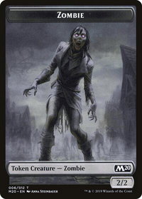 Zombie // Wolf Double-Sided Token - Magic Game Night 2019 (GN2) #6 // 8 - Token Magic: The Gathering Trading Card