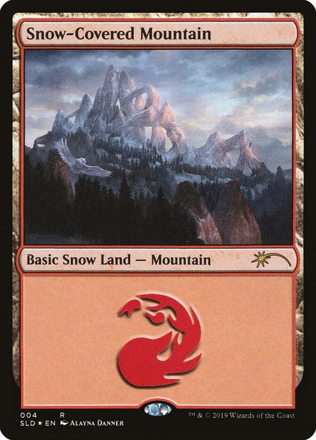 Snow-Covered Mountain (4) trading card from Secret Lair Drop Series Snow-Covered Mountain (4) - Secret Lair Drop Series Magic: The Gathering trading card