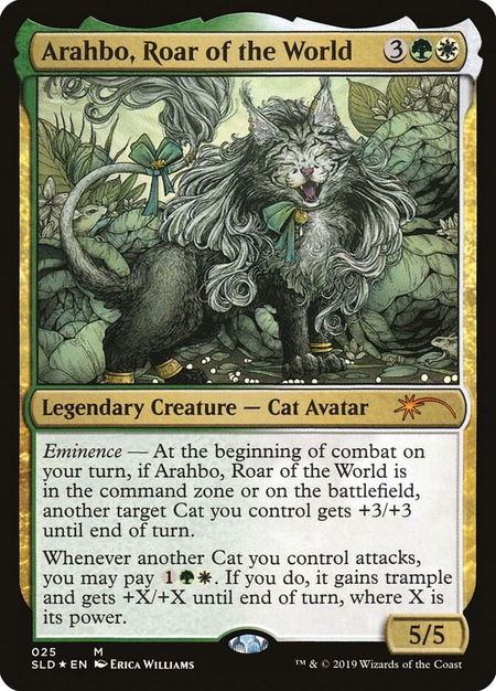 Arahbo, Roar of the World trading card from Secret Lair Drop Series Arahbo, Roar of the World - Secret Lair Drop Series Magic: The Gathering trading card