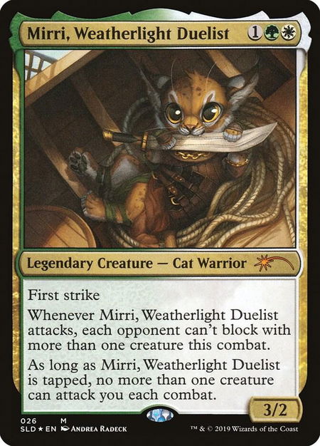 Mirri, Weatherlight Duelist trading card from Secret Lair Drop Series Mirri, Weatherlight Duelist - Secret Lair Drop Series Magic: The Gathering trading card