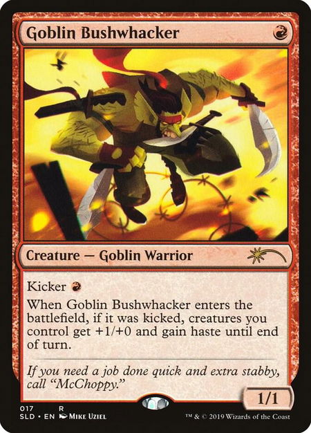 Goblin Bushwhacker trading card from Secret Lair Drop Series Goblin Bushwhacker - Secret Lair Drop Series Magic: The Gathering trading card