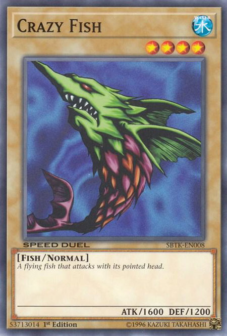 Crazy Fish trading card from Speed Duel: Trials of the Kingdom Crazy Fish - Speed Duel: Trials of the Kingdom YuGiOh trading card