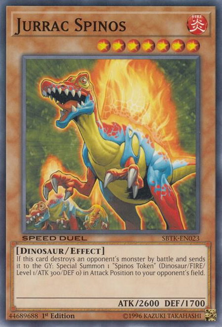 Jurrac Spinos - Speed Duel: Trials of the Kingdom YuGiOh trading card