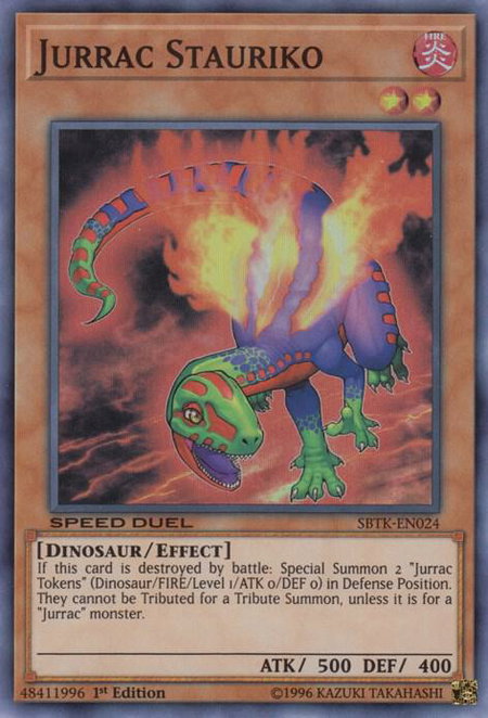 Jurrac Stauriko - Speed Duel: Trials of the Kingdom YuGiOh trading card