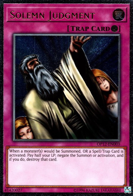 Solemn Judgment (UTR) trading card from OTS Tournament Pack 12 Solemn Judgment (UTR) - OTS Tournament Pack 12 YuGiOh trading card