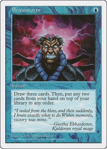 Brainstorm trading card from Fifth Edition Brainstorm - Fifth Edition Magic: The Gathering trading card