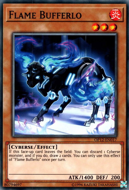Flame Bufferlo trading card from OTS Tournament Pack 12 Flame Bufferlo - OTS Tournament Pack 12 YuGiOh trading card