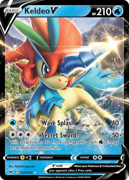 Keldeo V - SWSH01: Sword & Shield Base Set Pokémon trading card