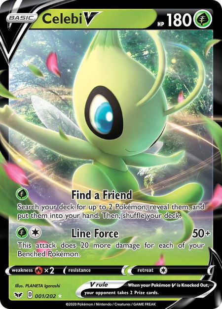 Celebi V trading card from SWSH01: Sword & Shield Base Set Celebi V - SWSH01: Sword & Shield Base Set Pokémon trading card