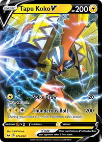 Tapu Koko V - SWSH01: Sword & Shield Base Set (SWSH01) #072/202 - Ultra Rare Pokémon Trading Card