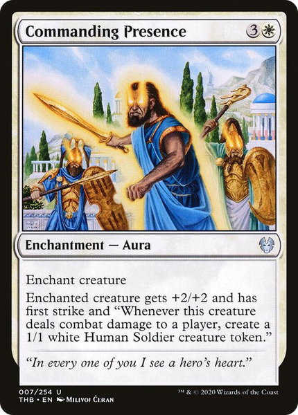 Commanding Presence trading card from Theros Beyond Death Commanding Presence - Theros Beyond Death Magic: The Gathering trading card