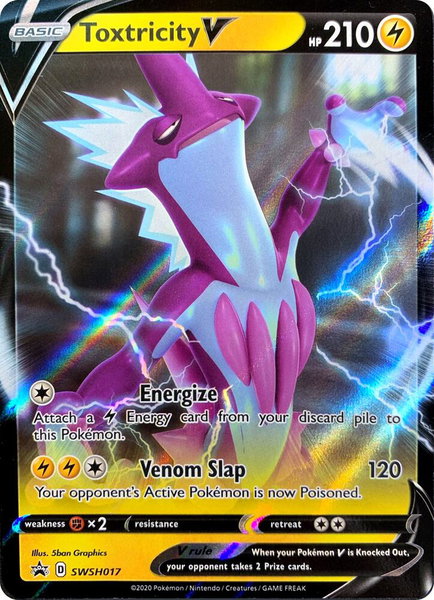 Toxtricity V - SWSH017 trading card from SWSH: Sword & Shield Promo Cards Toxtricity V - SWSH017 - SWSH: Sword & Shield Promo Cards Pokémon trading card