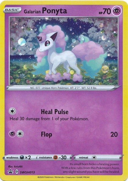 Galarian Ponyta - SWSH013 trading card from SWSH: Sword & Shield Promo Cards Galarian Ponyta - SWSH013 - SWSH: Sword & Shield Promo Cards Pokémon trading card