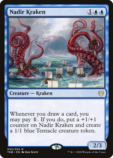 Nadir Kraken trading card from Theros Beyond Death Nadir Kraken - Theros Beyond Death Magic: The Gathering trading card