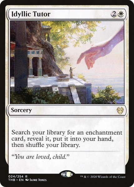 Idyllic Tutor trading card from Theros Beyond Death Idyllic Tutor - Theros Beyond Death Magic: The Gathering trading card