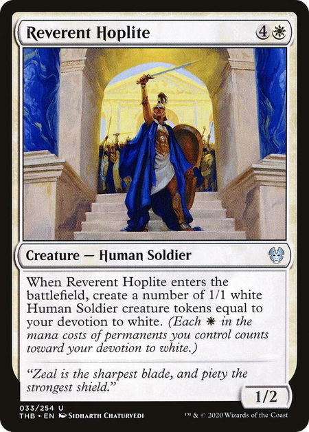 Reverent Hoplite - Theros Beyond Death Magic: The Gathering trading card