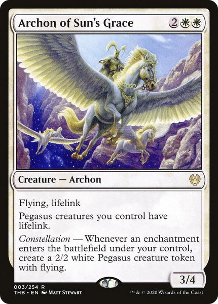 Archon of Sun's Grace trading card from Theros Beyond Death Archon of Sun's Grace - Theros Beyond Death Magic: The Gathering trading card