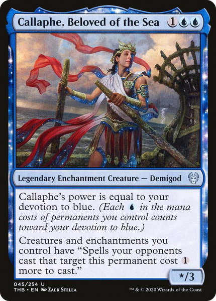 Callaphe, Beloved of the Sea trading card from Theros Beyond Death Callaphe, Beloved of the Sea - Theros Beyond Death Magic: The Gathering trading card