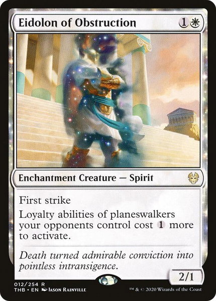 Eidolon of Obstruction trading card from Theros Beyond Death Eidolon of Obstruction - Theros Beyond Death Magic: The Gathering trading card