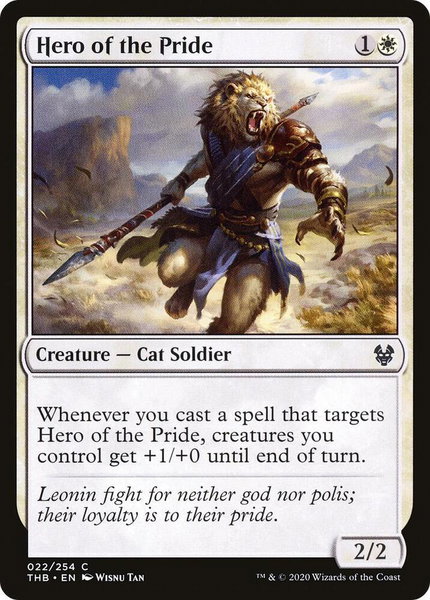 Hero of the Pride trading card from Theros Beyond Death Hero of the Pride - Theros Beyond Death Magic: The Gathering trading card