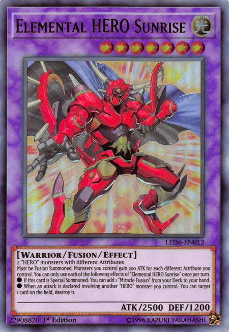 Elemental HERO Sunrise - Legendary Duelists: Magical Hero YuGiOh trading card