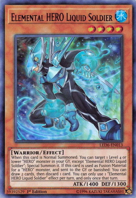 Elemental HERO Liquid Soldier - Legendary Duelists: Magical Hero YuGiOh trading card