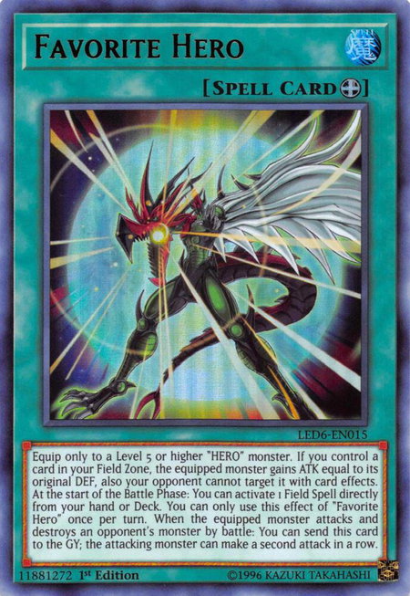 Favorite Hero - Legendary Duelists: Magical Hero YuGiOh trading card