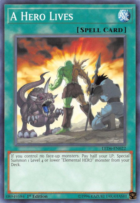 A Hero Lives - Legendary Duelists: Magical Hero YuGiOh trading card