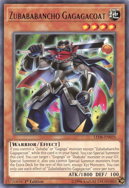 Zubababancho Gagagacoat - Legendary Duelists: Magical Hero YuGiOh trading card