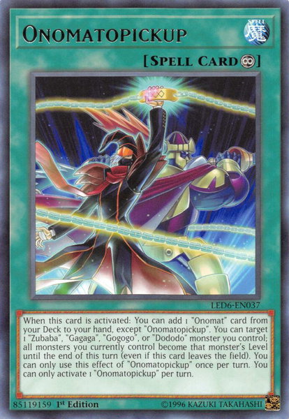 Onomatopickup - Legendary Duelists: Magical Hero YuGiOh trading card