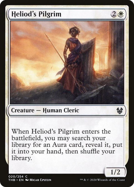 Heliod's Pilgrim trading card from Theros Beyond Death Heliod's Pilgrim - Theros Beyond Death Magic: The Gathering trading card