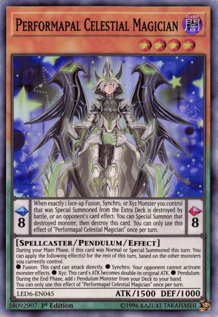 Performapal Celestial Magician - Legendary Duelists: Magical Hero YuGiOh trading card