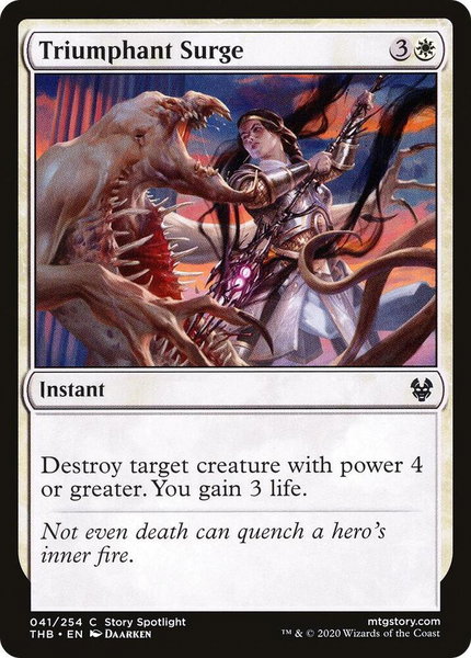 Triumphant Surge trading card from Theros Beyond Death Triumphant Surge - Theros Beyond Death Magic: The Gathering trading card