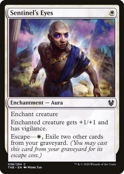 Sentinel's Eyes trading card from Theros Beyond Death Sentinel's Eyes - Theros Beyond Death Magic: The Gathering trading card