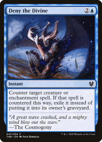 Deny the Divine trading card from Theros Beyond Death Deny the Divine - Theros Beyond Death Magic: The Gathering trading card
