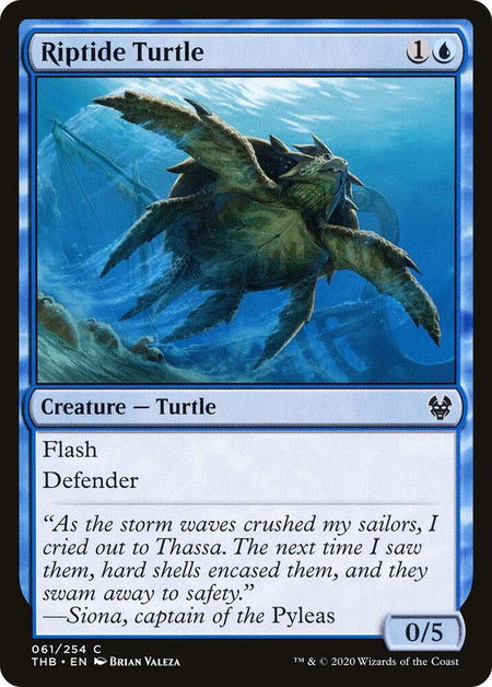 Riptide Turtle trading card from Theros Beyond Death Riptide Turtle - Theros Beyond Death Magic: The Gathering trading card