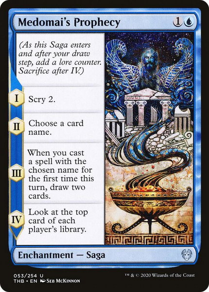 Medomai's Prophecy trading card from Theros Beyond Death Medomai's Prophecy - Theros Beyond Death Magic: The Gathering trading card