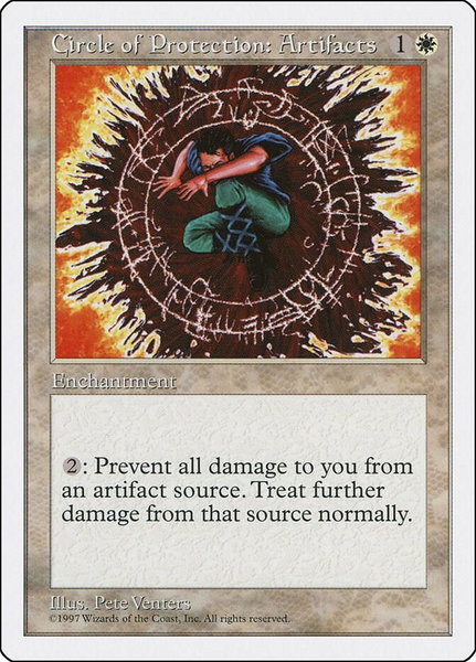 Circle of Protection: Artifacts trading card from Fifth Edition Circle of Protection: Artifacts - Fifth Edition Magic: The Gathering trading card
