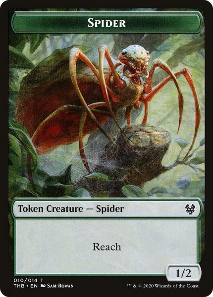 Spider Token trading card from Theros Beyond Death Spider Token - Theros Beyond Death Magic: The Gathering trading card